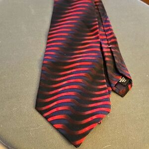 Nino Cerruti Silk Italian Stylish Red and Black Men's Tie.